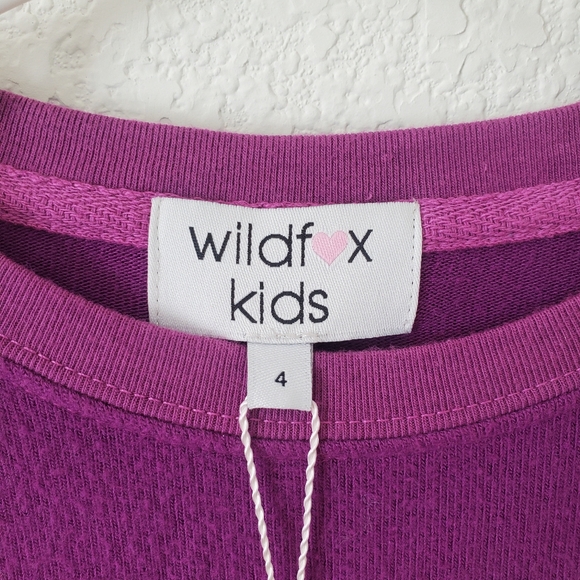 Wildfox Kids Purple Soft Cozy Graphic Sweater Sweatshirt Beach Palm Trees NWT - Picture 4 of 13